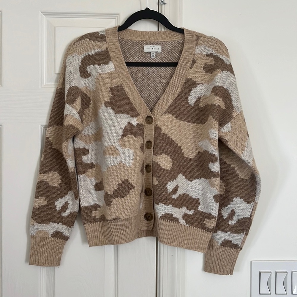 Camo print camel Lucky cardigan